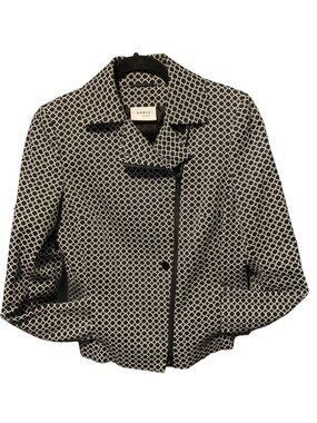 Akris Punto Circle Print Moto Jacket Size 6